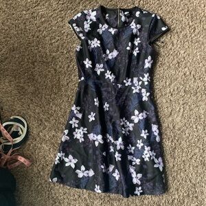 Ivanka Trump Floral Black and Purple Dress